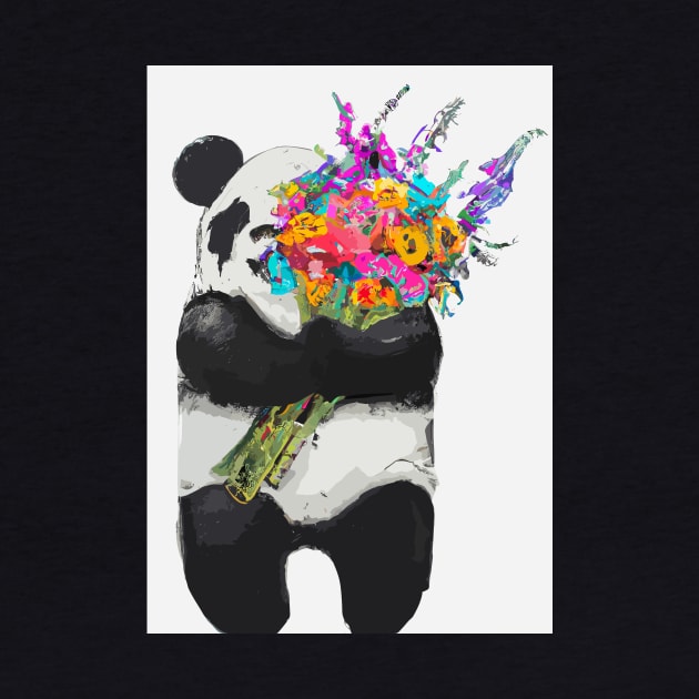 Panda with Bouquet by maxcode